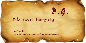 Máczai Gergely névjegykártya